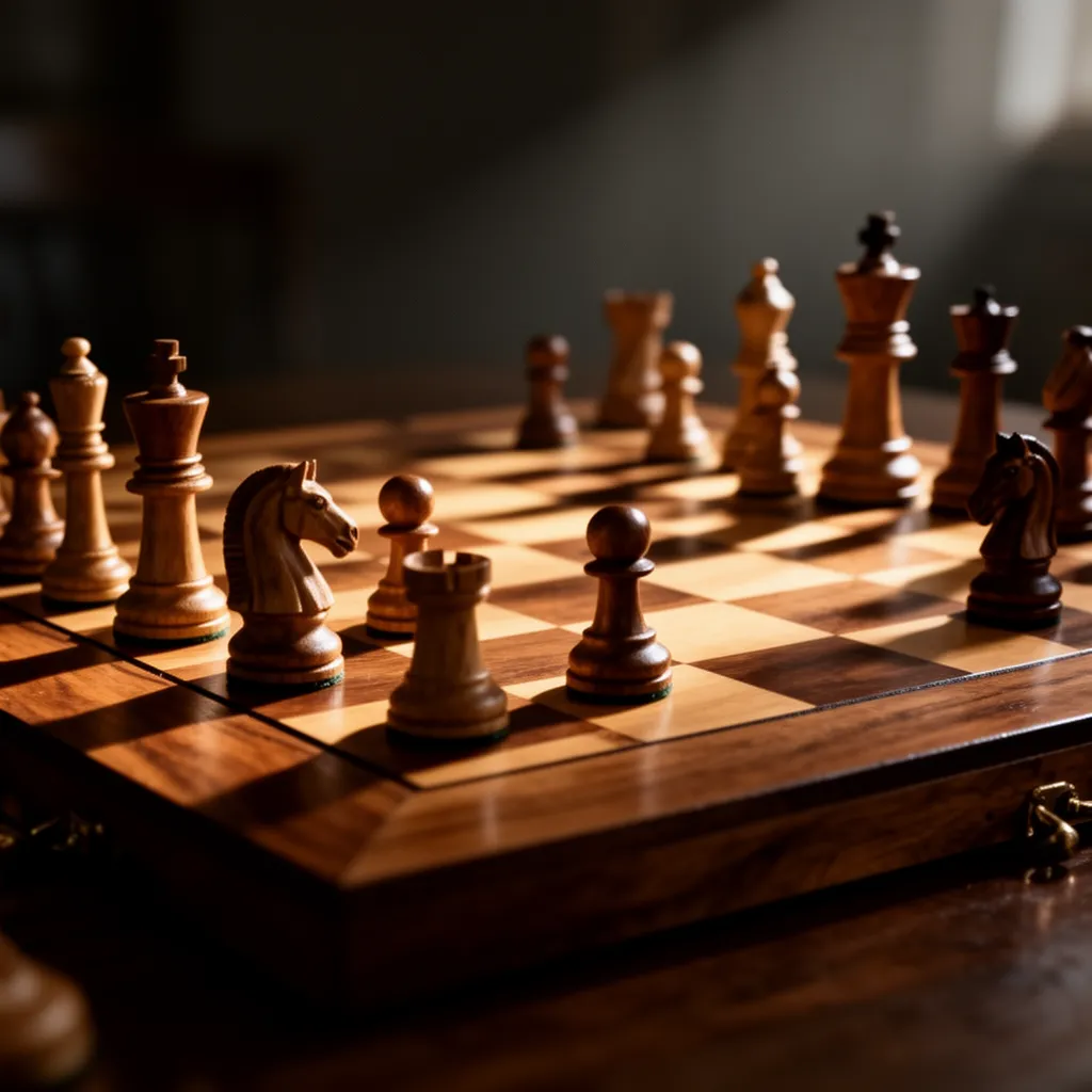 Chess board mid-game, generated with Flux 2.0